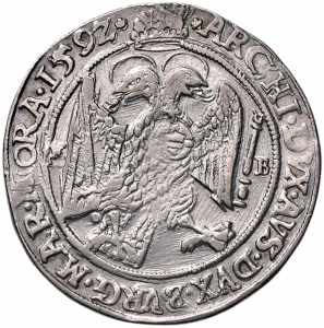 Rudolph II. 1576 - 1612 1/2 Taler, 1592. KB ... 