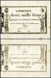 Republik Frankreich. 2000 Francs 7.1.1795, ... 