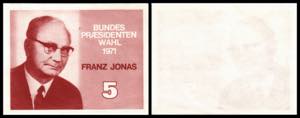 Österreich. Wahlschein F.Jonas 1971 und ... 