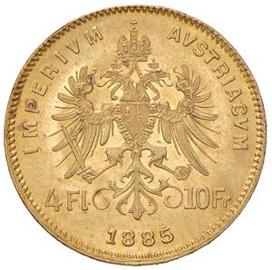 Franz Joseph 1848 - 1916 4 Gulden, 1885. ... 