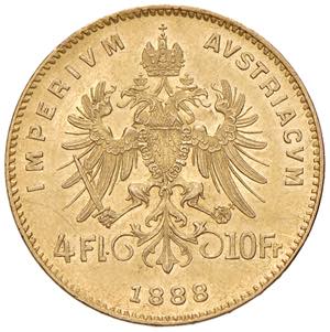 Franz Joseph 1848 - 1916 4 Gulden, 1888. ... 