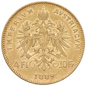 Franz Joseph 1848 - 1916 4 Gulden, 1889. ... 