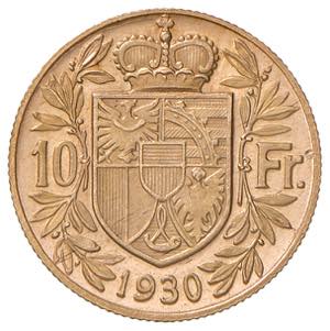 Franz Joseph 1929 - 1938 Liechtenstein. 10 ... 