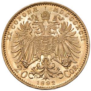 Franz Joseph I. 1848 - 1916 20 Kronen, 1892. ... 