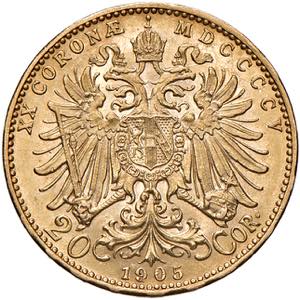 Franz Joseph I. 1848 - 1916 20 Kronen, 1905. ... 