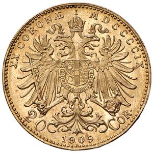 Franz Joseph I. 1848 - 1916 20 Kronen, 1909. ... 