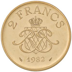 Rainier 1949 - 2005 Monaco. 2 Francs, 1982. ... 