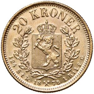 Oskar II. 1872 - 1905 Norwegen. 20 Kronen, ... 