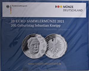 20 Euro, 2021  Deutschland, Republik 1949 - ... 