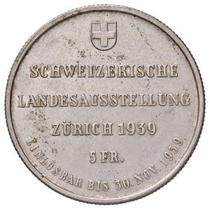 5 Franken, 1939  Schweiz, Eidgenossenschaft. ... 