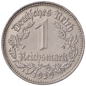 1 Reichsmark, 1939 B  Im 3 Reich 1938 - 1945 ... 