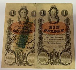 2x 1 Gulden, 01.01.1858  Österreich. 1x ... 