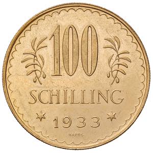 1. Republik 1921 - 1933 - 1938 100 Schilling
