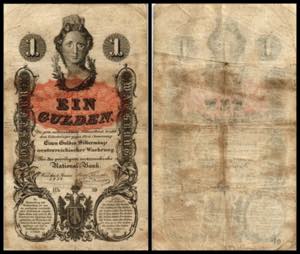 2x 1 Gulden + 10 Kreuzer, 01.01.1858, ... 