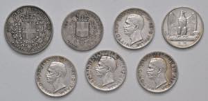 Lot Münzen Ausland, Italien. 7 Stück, 6x 5 ... 