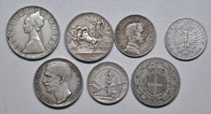 Lot Münzen Ausland, Italien. 7 Stück, von ... 