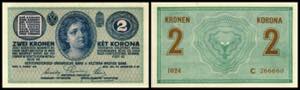 2 Kronen, 05.08.14 Österreich. Serie C. ... 