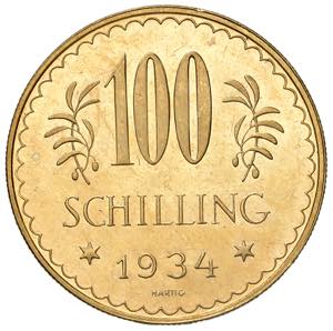1. Republik 1918 - 1934 -1938 100 Schilling, ... 