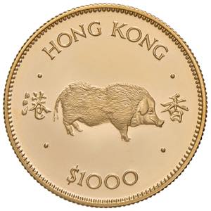 1.000 Dollar Gold, 1983 Hong Kong. Lunar ... 
