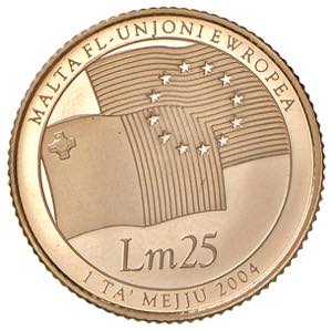 Republik 1974 - heute Malta. 25 Liri, 2004. ... 