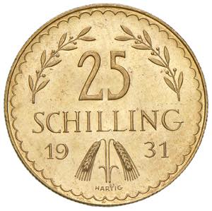 1. Republik 1918 - 1934 -1938 25 Schilling, ... 
