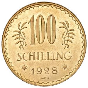 1. Republik 1918 - 1934 -1938 100 Schilling, ... 