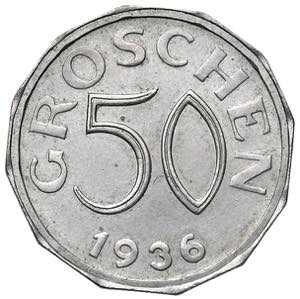 50 Groschen, 1936 1. Republik 1918 - 1933 - ... 