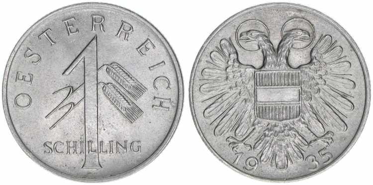 1 Schilling, 1935 Wien. 6,95g ANK ... 