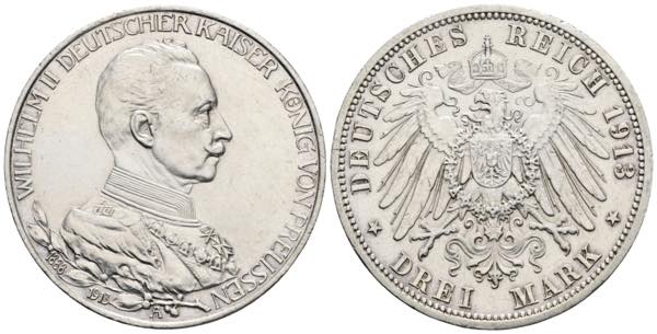 Wilhelm II. 1888-1918 Preußen. 3 ... 