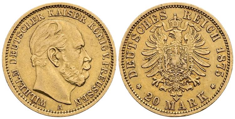 Wilhelm I. 1861-1888 Preussen. 20 ... 