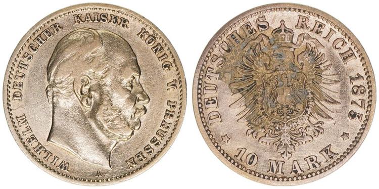 Wilhelm I. 1861-1888 Preussen. 10 ... 