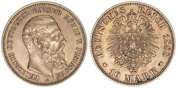 Friedrich III. 1888 Preussen. 10 ... 