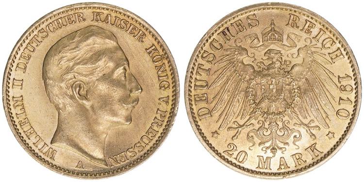 Wilhelm II. 1888-1918 Preussen. 20 ... 