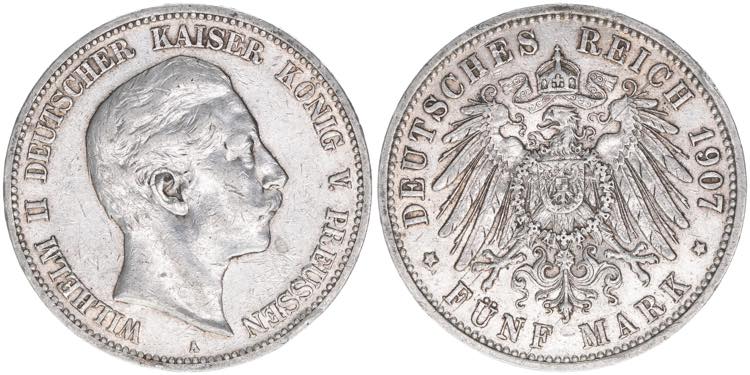 Wilhelm II. 1888-1918 Preussen. 5 ... 