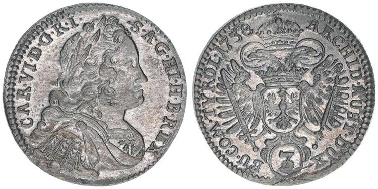 Karl VI. 1711-1740 3 Kreuzer, ... 