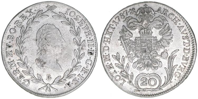 Joseph II. 1780-1790 20 Kreuzer, ... 