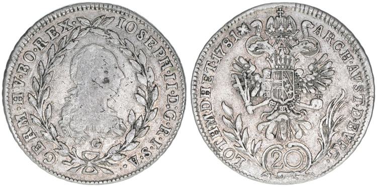 Joseph II. 1765-1790 20 Kreuzer, ... 