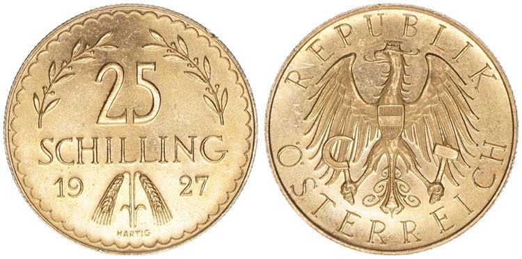 25 Schilling, 1927 Gold. 5,87g ANK ... 