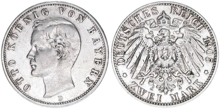 Otto 1886-1913 Bayern. 2 Mark, ... 