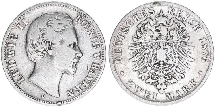 Ludwig II. 1864-1886 Bayern. 2 ... 