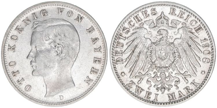 Otto 1886-1913 Bayern. 2 Mark, ... 