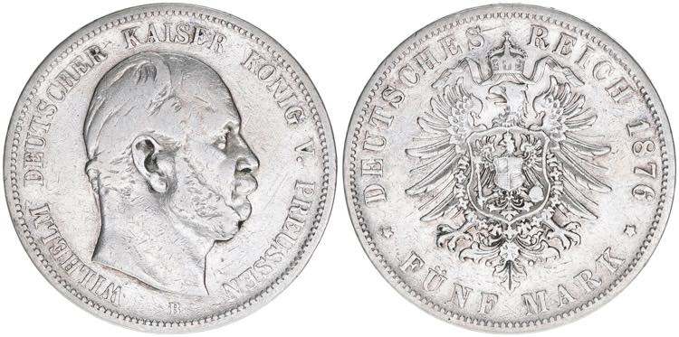 Wilhelm I. 1861-1888 Preussen. 5 ... 