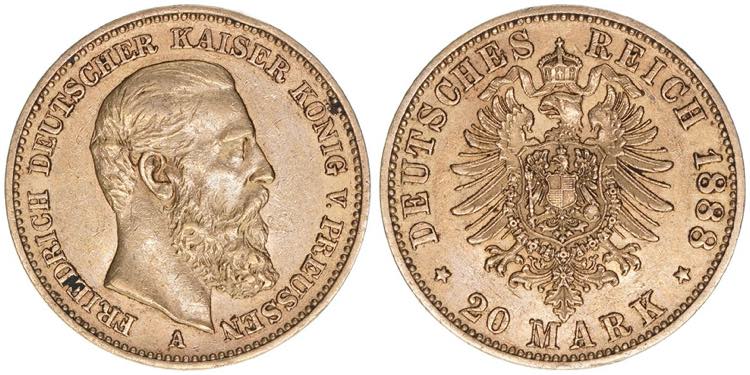Friedrich III. 1888 Preussen. 20 ... 
