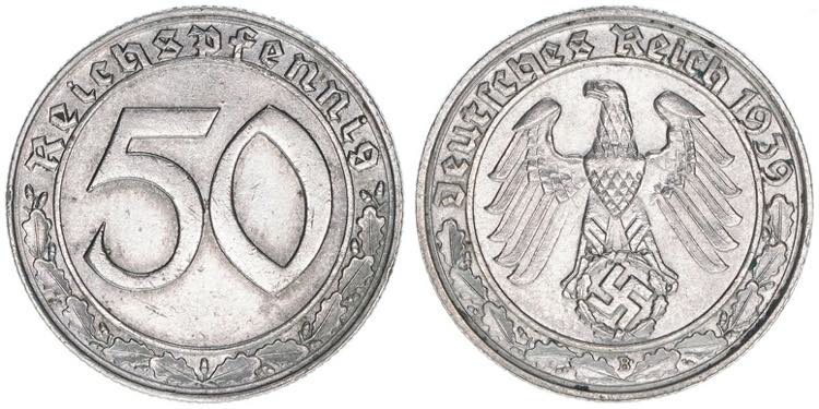 Ostmark 50 Reichspfennig, 1939 B. ... 