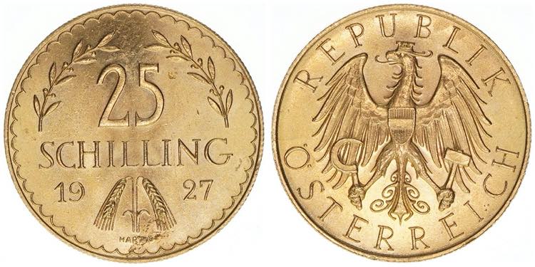 25 Schilling, 1927 Gold. 5,88g ANK ... 