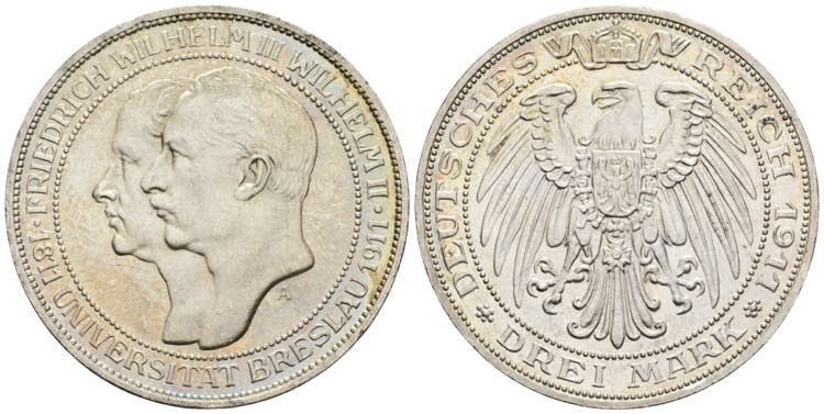 Wilhelm II. 1888-1918 Preussen. 3 ... 
