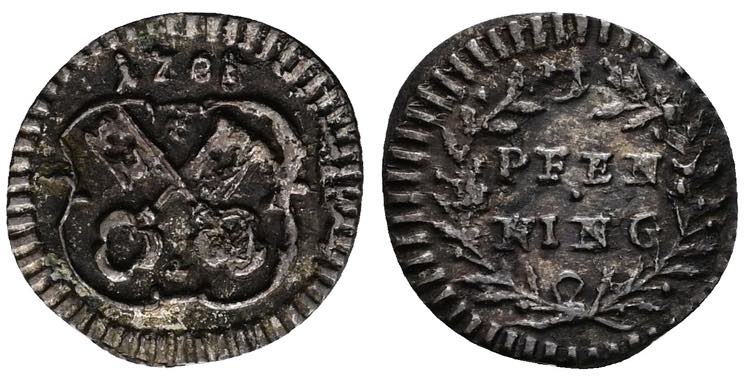 1 Pfennig, 1783 Regensburg. 0,39g. ... 