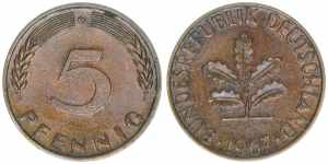 5 Pfennig, 1967 G Bundesrepublik ... 