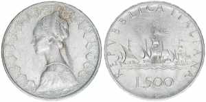 500 Lire, 1961 Italien. 11,02g. Schön 97 ... 