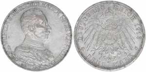 Wilhelm II. 1888-1918 Preussen. 3 Mark, ... 